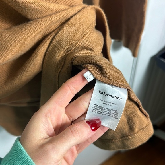 Reformation Aspen Turtleneck Sweater Dress Butterscotch Brown Size Small Fall - Picture 8 of 12